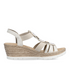Rieker Women's Elasticated Wedge Sandals with Instep Detail Beige 619B2-60