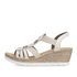 Rieker Women's Elasticated Wedge Sandals with Instep Detail Beige 619B2-60