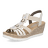 Rieker Women's Elasticated Wedge Sandals with Instep Detail Beige 619B2-60