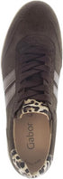 Gabor 73.300.18 Women’s Leather Sneaker – Brown with Animal Print | Comfortable Wedge Trainer