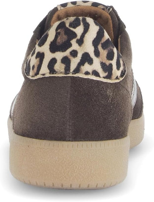 Gabor 73.300.18 Women’s Leather Sneaker – Brown with Animal Print | Comfortable Wedge Trainer