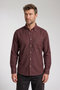 Giordano Dino Melange Flannel Twill Shirt 627005 30 - Burgundy