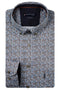 Giordano Dino Satin Stretch Graphic Print Long Sleeve Shirt 627025 70 - Dark Green