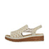 Rieker Women's Wide Fit Beige & Silver Elasticated Sandals – 62741-60