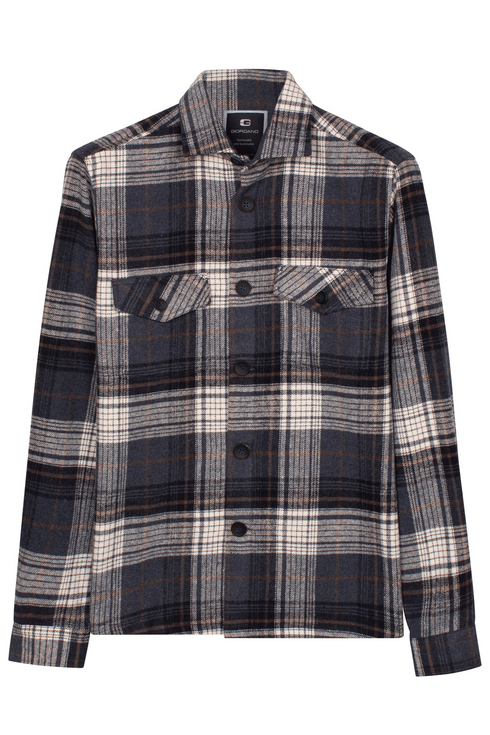 Giordano Salerno Melange Check Overshirt 627520 - Navy