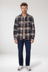 Giordano Salerno Melange Check Overshirt 627520 - Navy