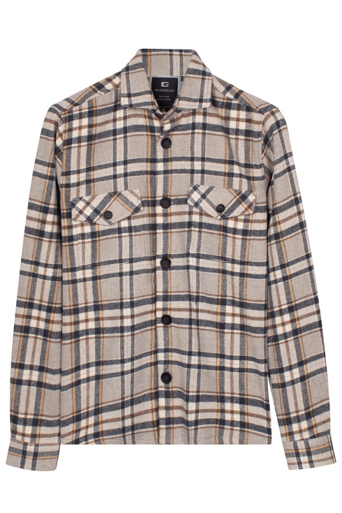 Giordano Salerno Twill Check Comfort Fit Overshirt 627522 - Navy