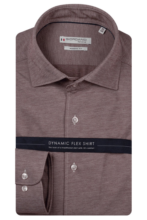 Giordano Bormio Tailored Dynamic Flex Long Sleeve Shirt 627810 30 - Burgundy