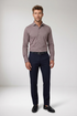 Giordano Bormio Tailored Dynamic Flex Long Sleeve Shirt 627810 30 - Burgundy