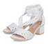 Rieker 64657-80 White Decorative Perforated Sandal Antistress Comfort Velcro Strap