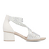 Rieker 64657-80 White Decorative Perforated Sandal Antistress Comfort Velcro Strap
