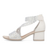 Rieker 64657-80 White Decorative Perforated Sandal Antistress Comfort Velcro Strap