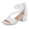 Rieker 64657-80 White Decorative Perforated Sandal Antistress Comfort Velcro Strap