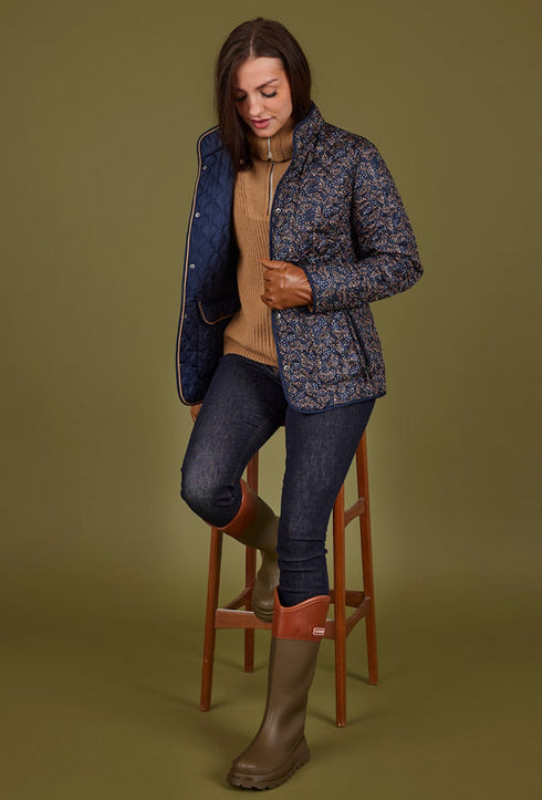 Normann Reversible Quilted Jacket – Navy/Camel 1523-4301-0