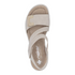 Rieker Women's Beige 67410-62 Antistress Wedge Sandals with Velcro Straps