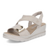 Rieker Women's Beige 67410-62 Antistress Wedge Sandals with Velcro Straps