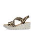 Rieker Women's Leopard & Beige 67410-90 Antistress Wedge Sandals with Velcro Straps