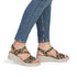 Rieker Women's Leopard & Beige 67410-90 Antistress Wedge Sandals with Velcro Straps