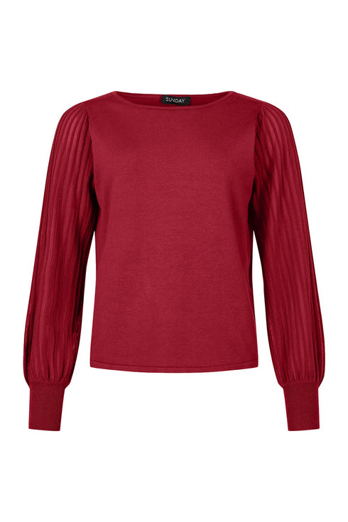 Sunday Elegant Sheer Sleeve Pullover 252-6876-6440