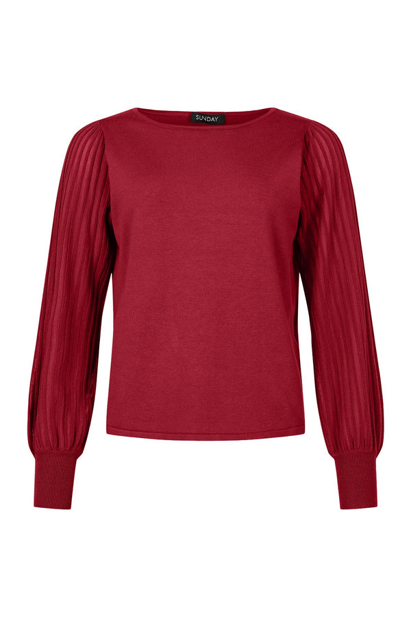 Sunday Elegant Sheer Sleeve Pullover 252-6876-6440