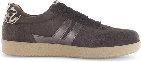 Gabor 73.300.18 Women’s Leather Sneaker – Brown with Animal Print | Comfortable Wedge Trainer