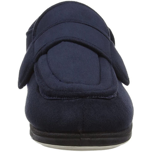 Padders Wrap 429 Men's Navy Wide-Fit Slippers - Easy-Access Velcro Closure with Memory Foam Comfort