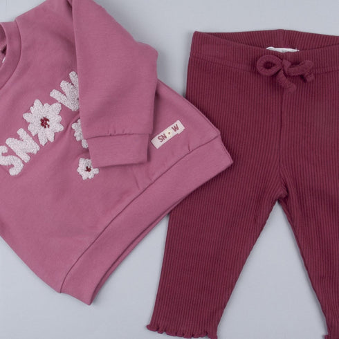 Babybol 2-Piece Sweatshirt & Corduroy-Effect Legging Set 251035