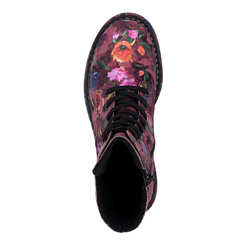 Rieker Antistress Floral Lace & Zip Ankle Boots – Purple Multi SKU 72627-92