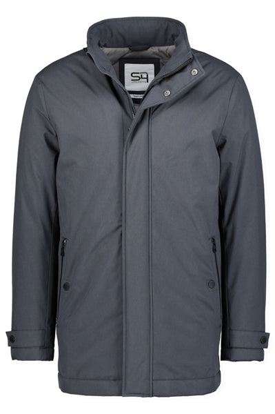 S4 Edward Men's Mid-Length Padded Winter Coat Navy Melange 70629 7647