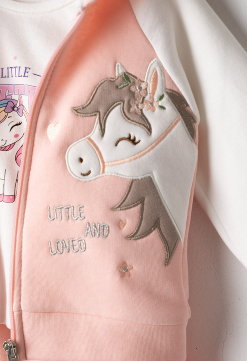 Ebita Girls 3-Piece Unicorn Power Hoodie T-Shirt and Tracksuit Set 267507