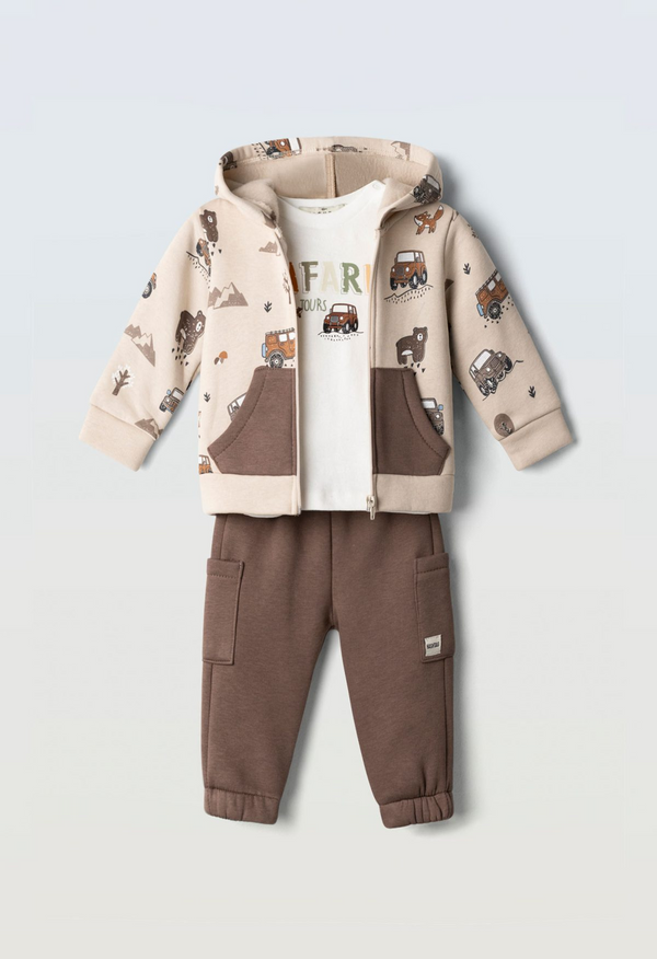Hashtag Boys 3 Piece Safari Hoodie T-Shirt and Tracksuit Set