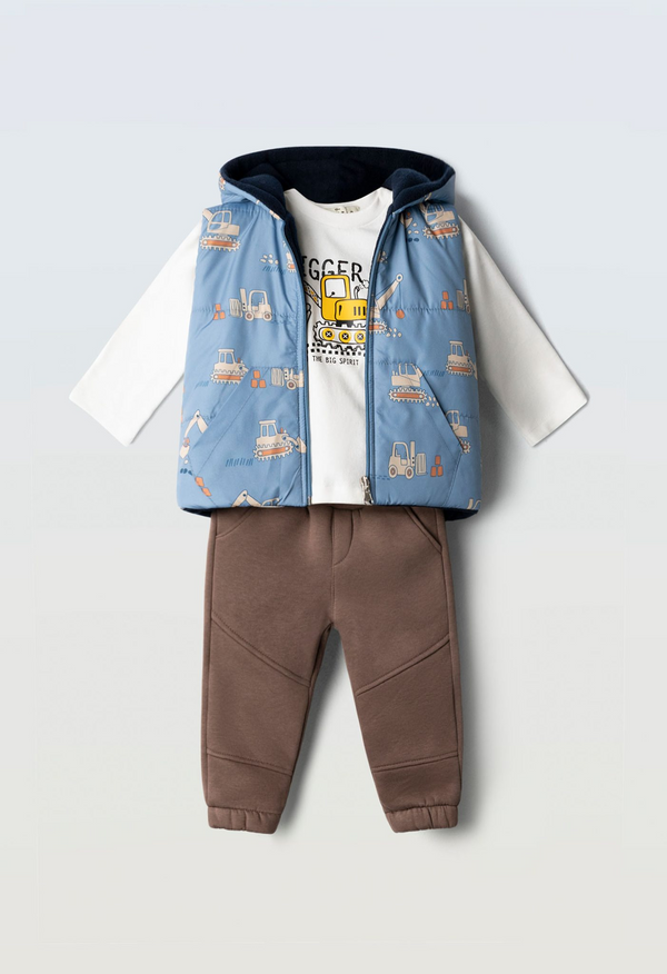 Hashtag Boys 3 Piece Machinery Gilet T-Shirt and Tracksuit Set 267614