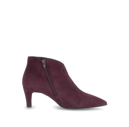 Gabor Suede Pointed Toe Heeled Ankle Boot 8017.01.004 - Mulberry