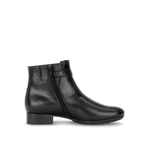 Gabor Smooth Leather Side-Buckle Ankle Boot 8031.01.001 - Black