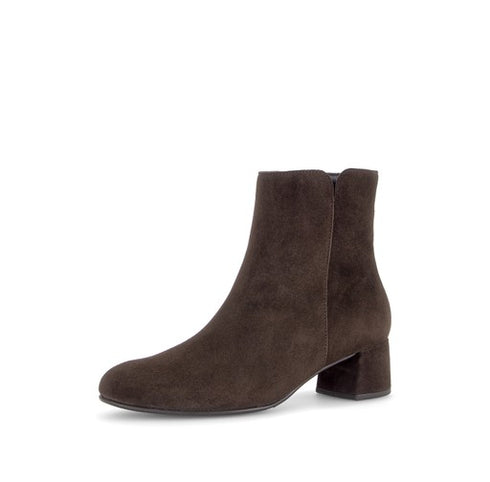Gabor Suede Block Heel Ankle Boot 8036.01.003 - Mocca