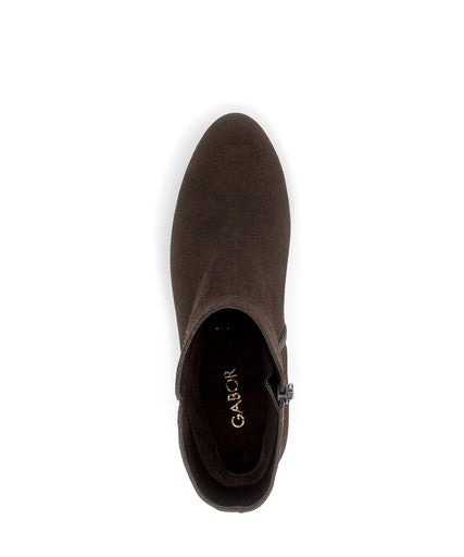 Gabor Suede Block Heel Ankle Boot 8036.01.003 - Mocca