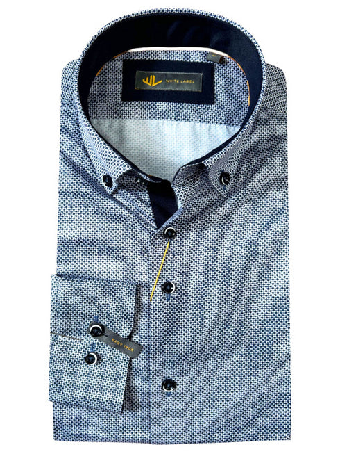 White Label Tapered Fit Long Sleeve Shirt 82171 - Modern Casual Menswear