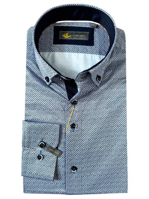 White Label Tapered Fit Long Sleeve Shirt 82171 - Modern Casual Menswear