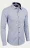 White Label Mens Tapered Fit Blue Navy Geometric Print Shirt 82198