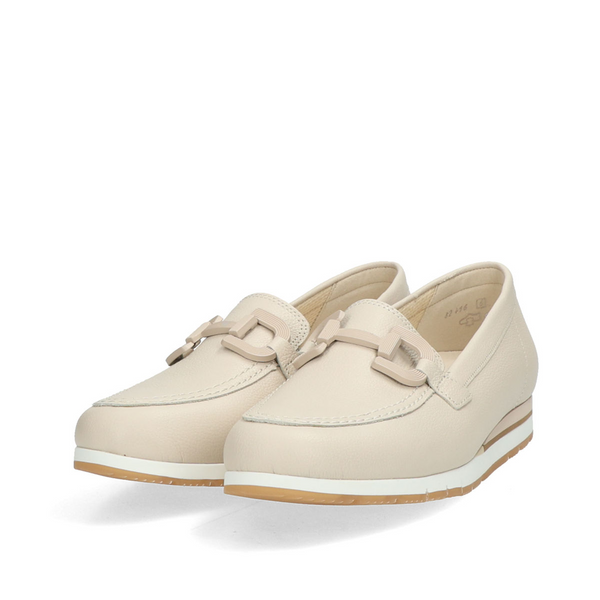 Gabor Women's Creme 82.416.52 Leather Comfort Slip-On Flat Shoes