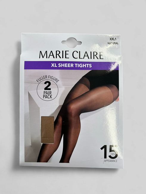 Marie Claire 2 Pack Fuller Figure Sheer Tights 15 Den 82c1200