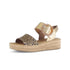 Gabor Women's Satin Leopard & Gold 84.550.32 Leather Wedge Sandals – F-Width