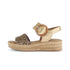 Gabor Women's Satin Leopard & Gold 84.550.32 Leather Wedge Sandals – F-Width
