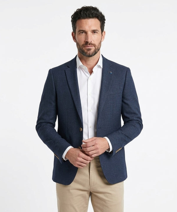 White Label Jasper Mens Tapered Fit Textured Navy Blazer 85113
