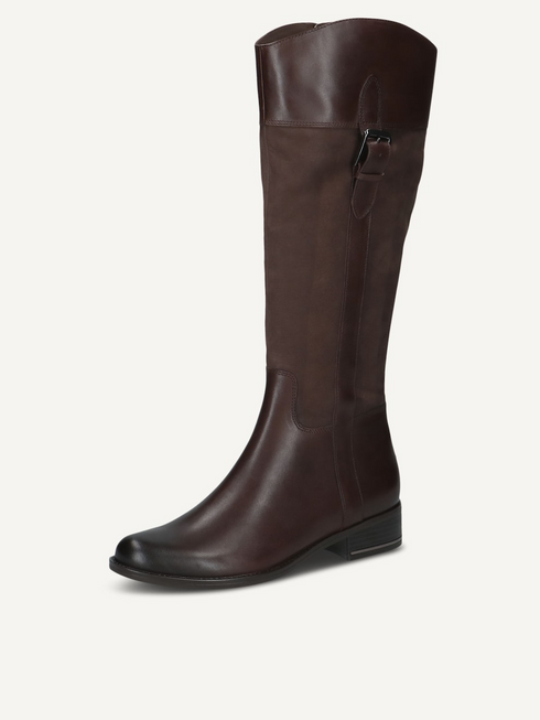 Caprice Womens Leather Knee High Boots 9-25519-47 - Dark Brown Comb