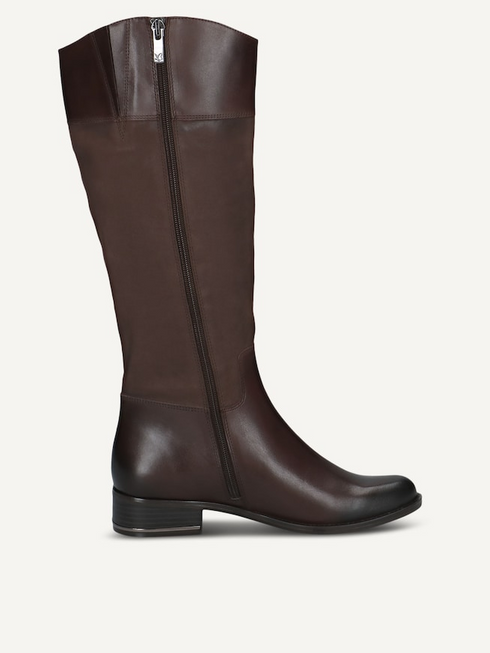 Caprice Womens Leather Knee High Boots 9-25519-47 - Dark Brown Comb