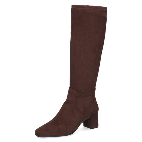 Caprice Womens Faux Suede Stretch Knee High Boot 9-25547-41 - Dark Brown