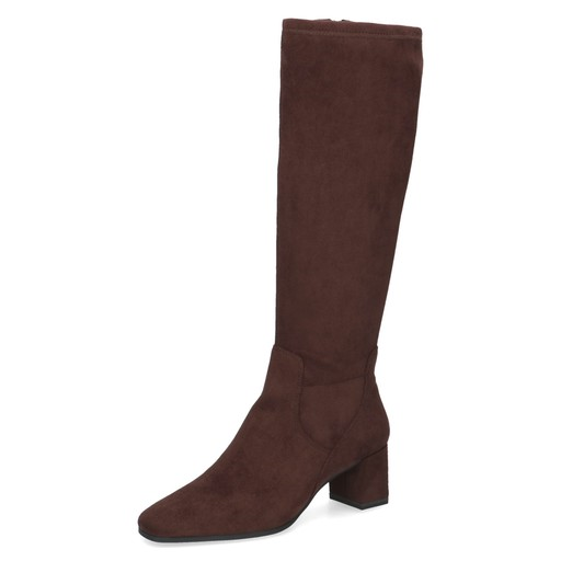 Caprice Womens Faux Suede Stretch Knee High Boot 9-25547-41 - Dark Brown