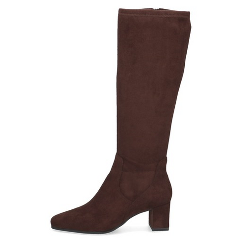 Caprice Womens Faux Suede Stretch Knee High Boot 9-25547-41 - Dark Brown
