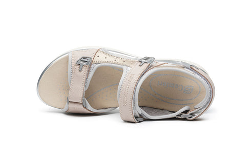 G Comfort Womens Beige and Champagne Velcro Strap Comfort Sandal 9051-1